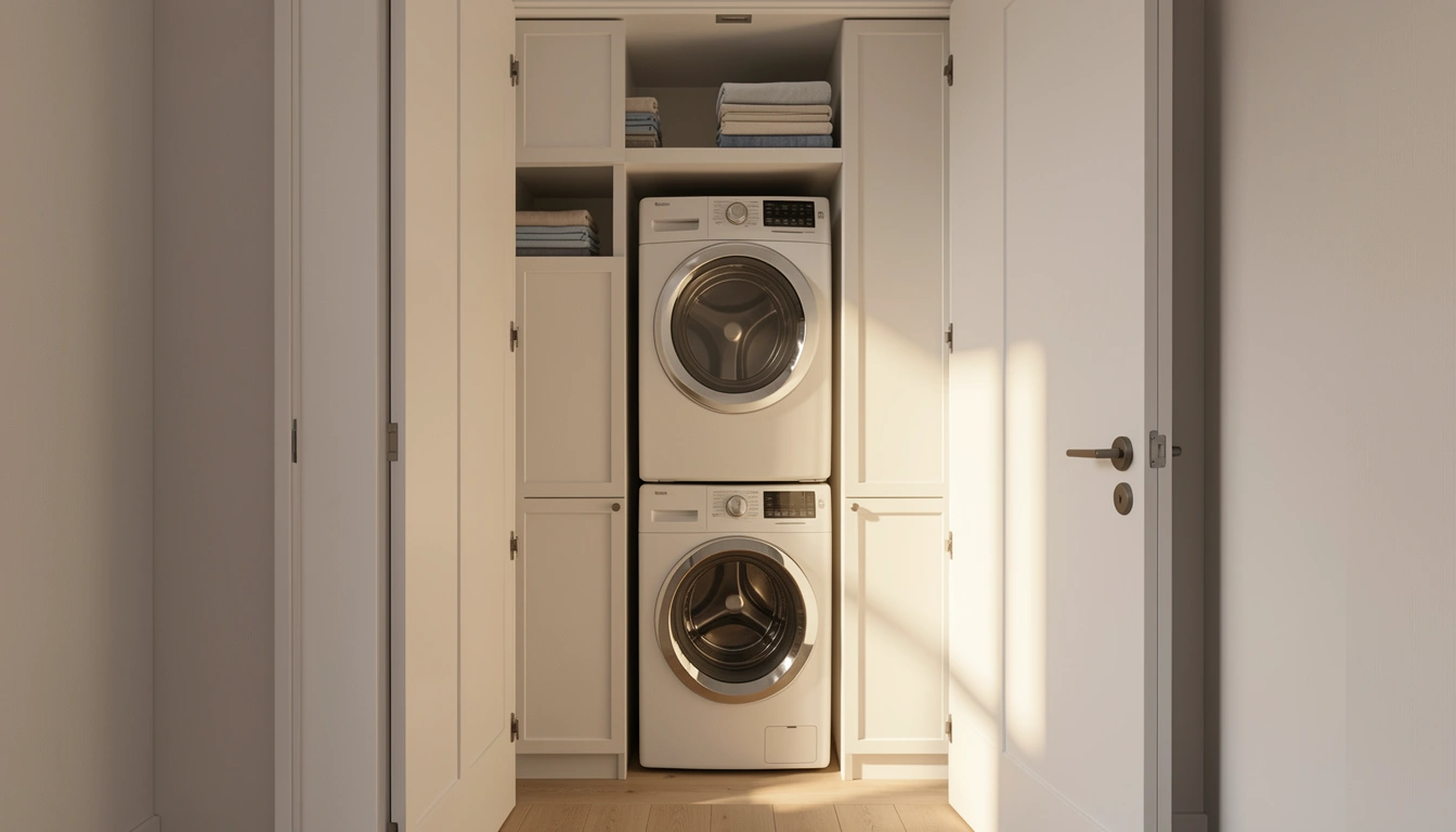 23 Washer-Dryer Closet Designs That Hide Appliances Beautifully