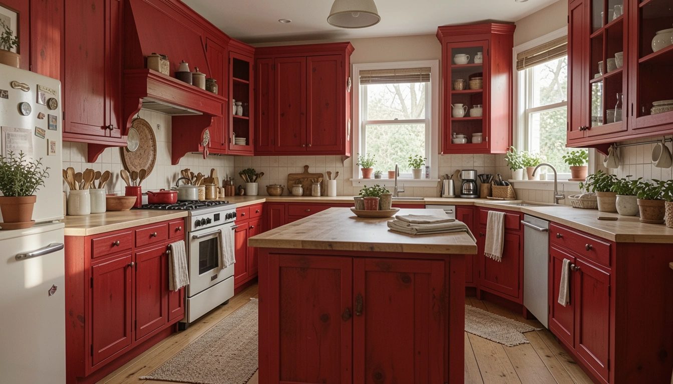 How to Decorate Red Wood Kitchen