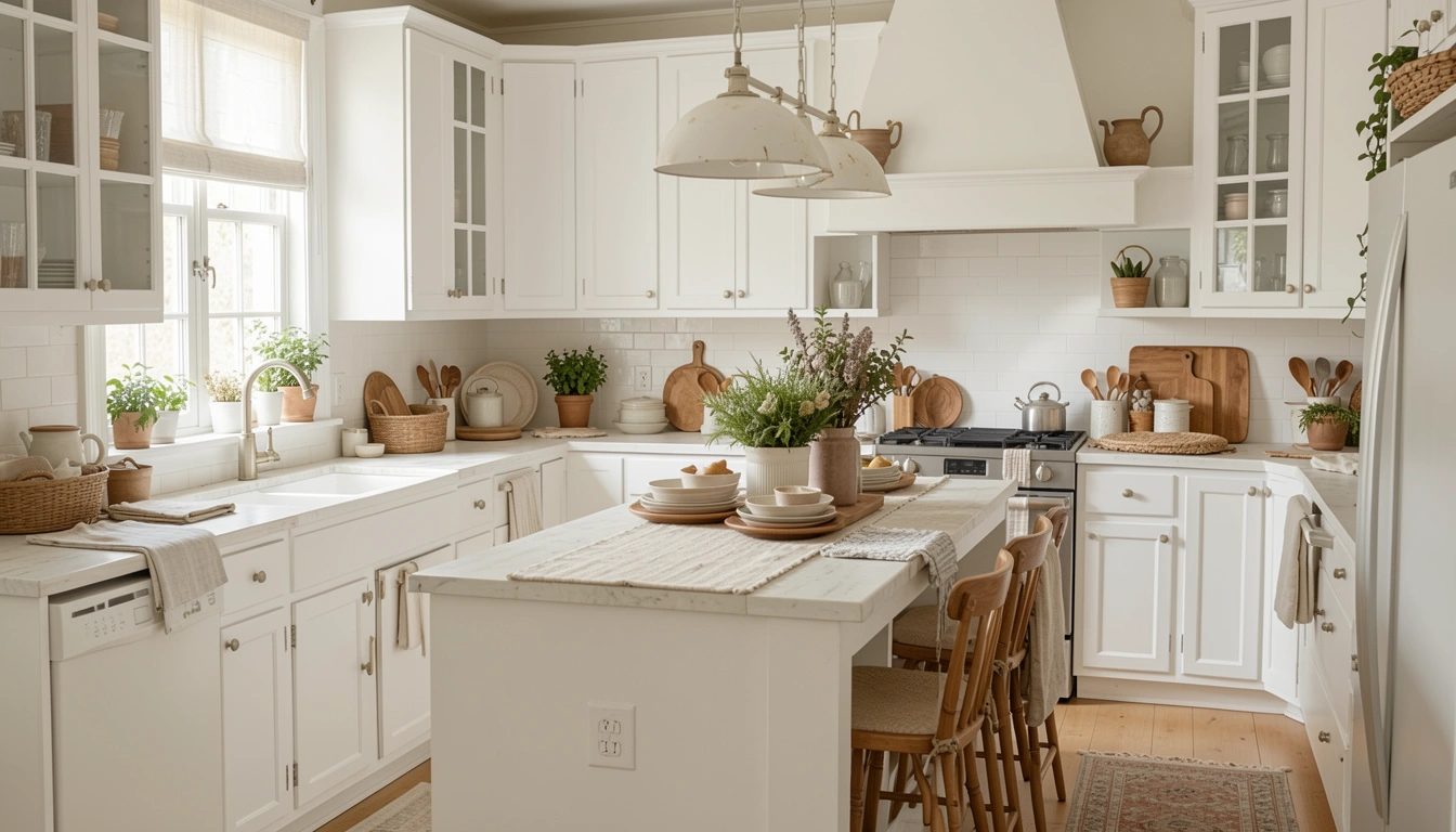 How to Warm Up a White Kitchen with Decor