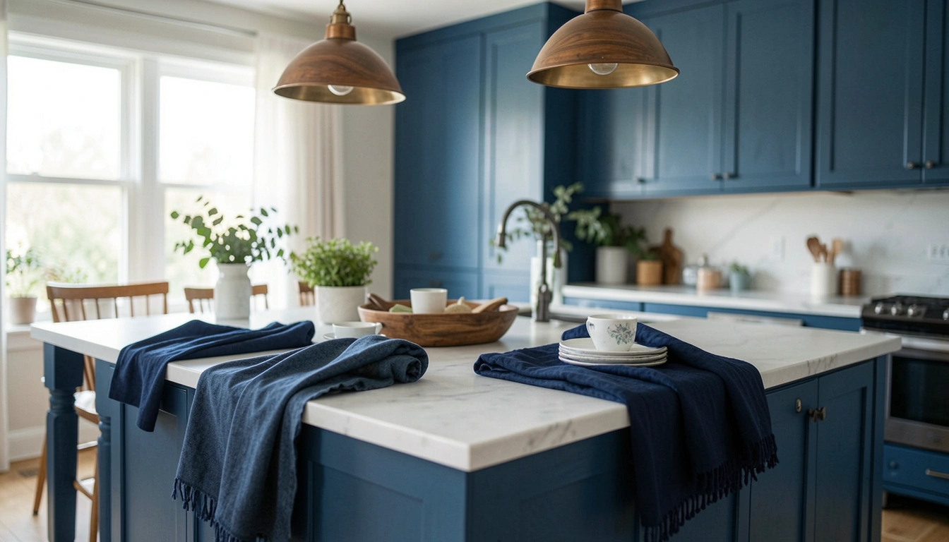 17 Fresh Blue Island Kitchen Decor Ideas